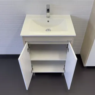 Тумба-умывальник Comforty Тулуза-60Д сосна лоредо с раковиной Comforty 60E